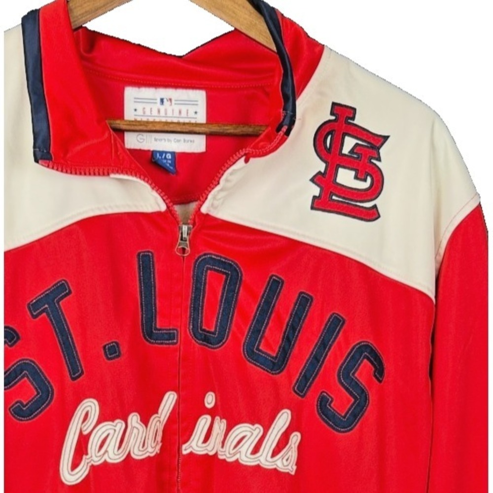G-III St Louis Cardinals Jacket Mens Large Full Zip Track Jacket MLB Red Blue Wh